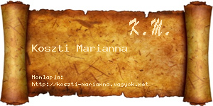Koszti Marianna névjegykártya