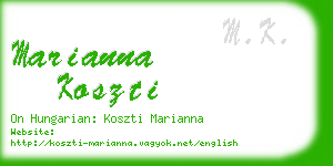 marianna koszti business card